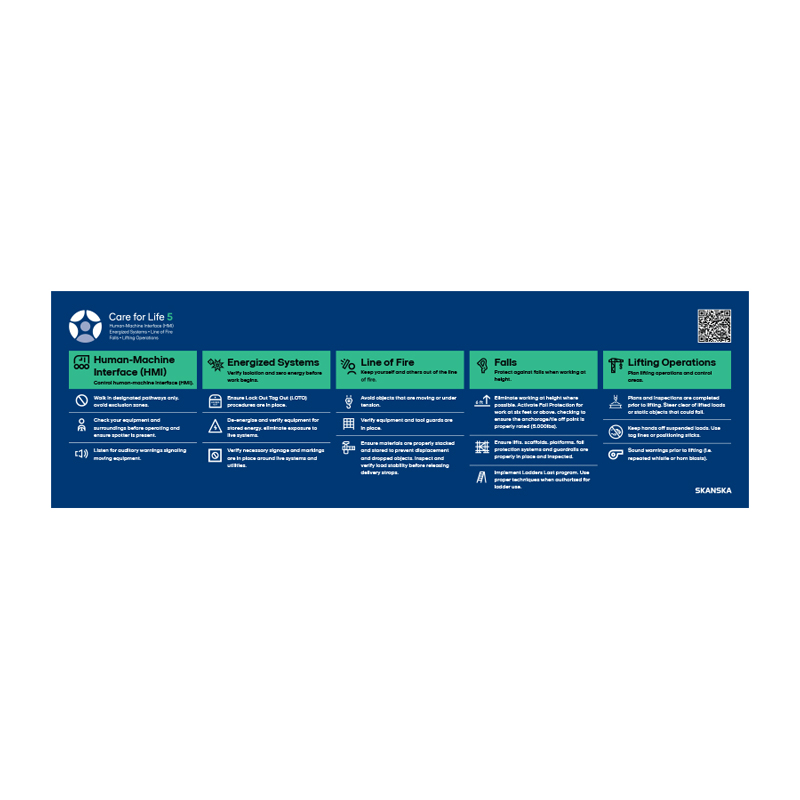Care for Life 5  - Skanska EHS CFL5 - 10'x3' Banner